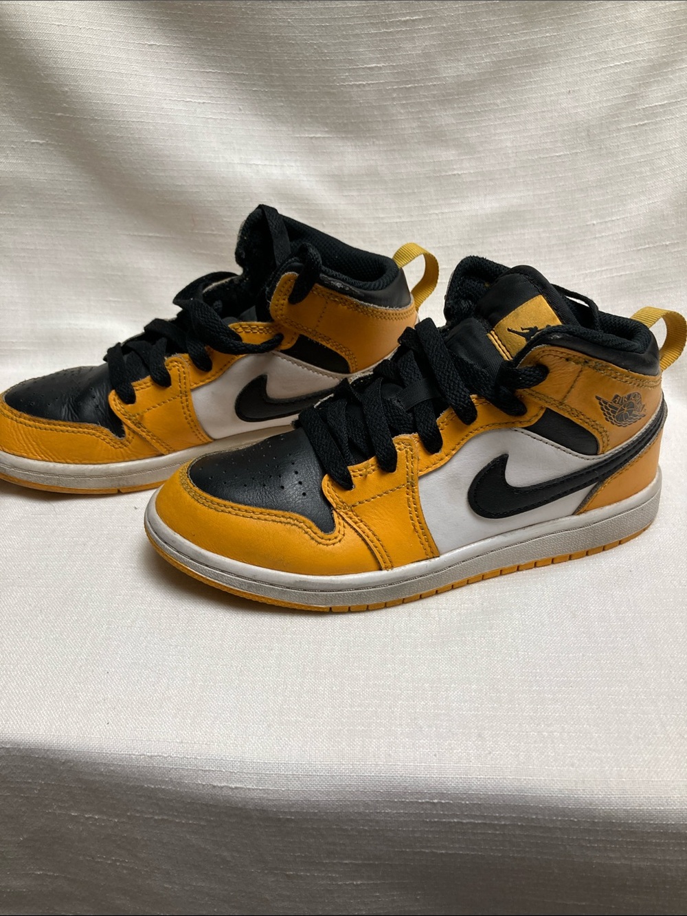 Nike Yellow, Black & White Mid-Top Sneakers